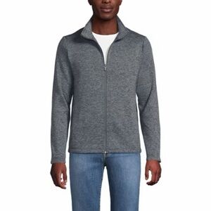 Lands' End Men's Charcoal Zip-Up Sweater
